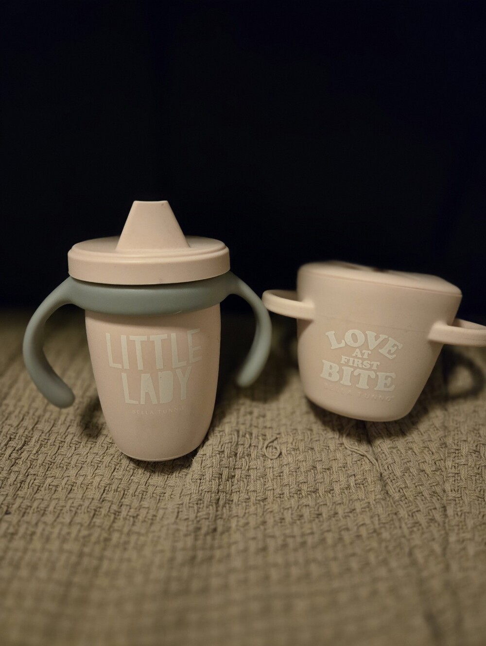 Little Lady Pink Silicone Sippy Cup with Handles And Snack Cup